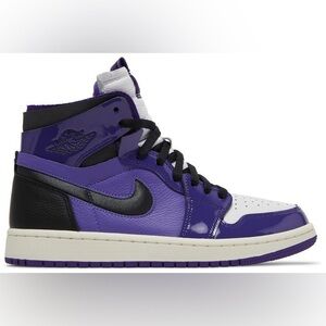 Brand New. Nike. Wmns Air Jordan 1 Zoom Comfort 'Court Purple Patent. Size 5.